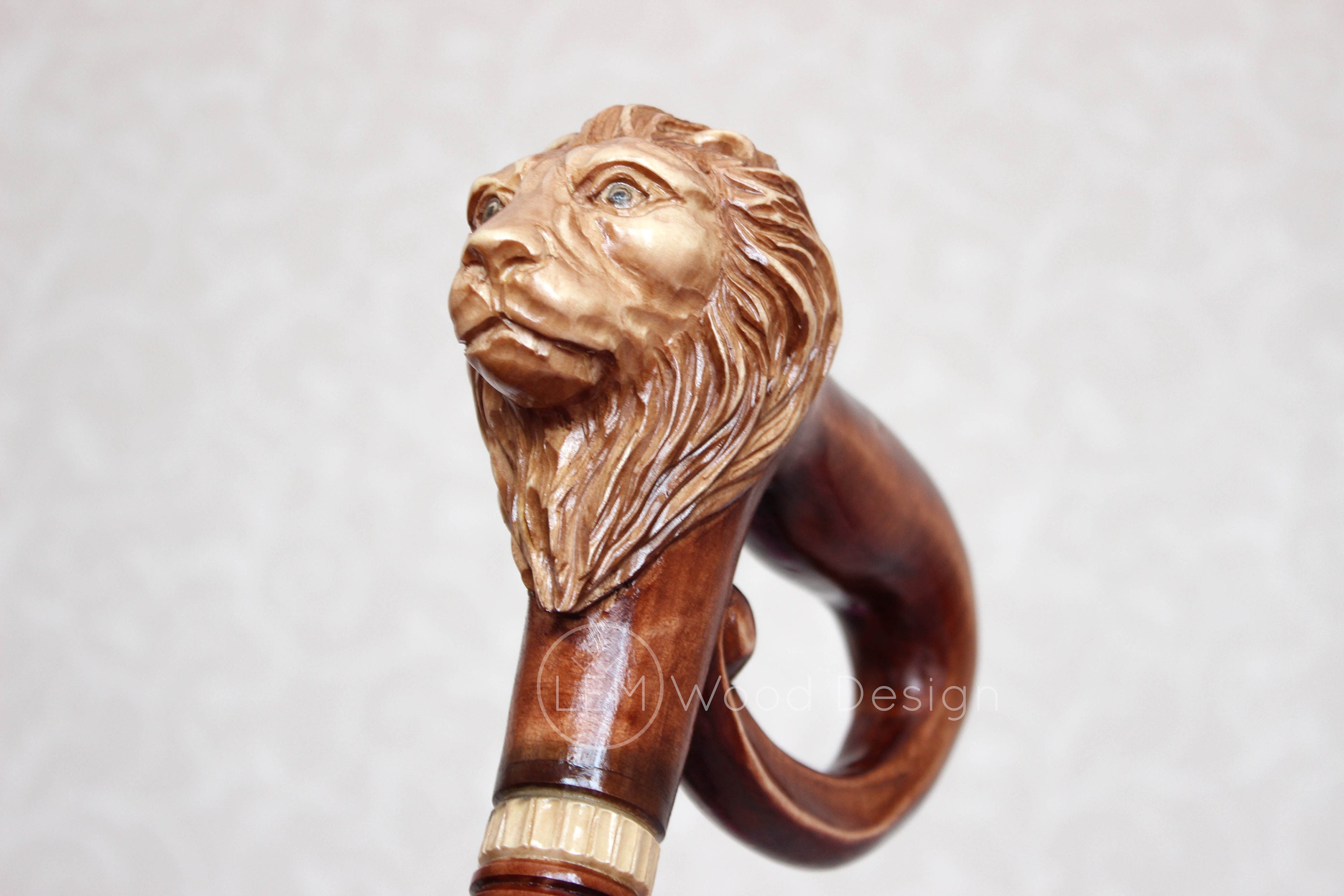 POIGNÉE DE CANNE De Marche Ancienne Tête De Lion En Cuivre Pour Bâton