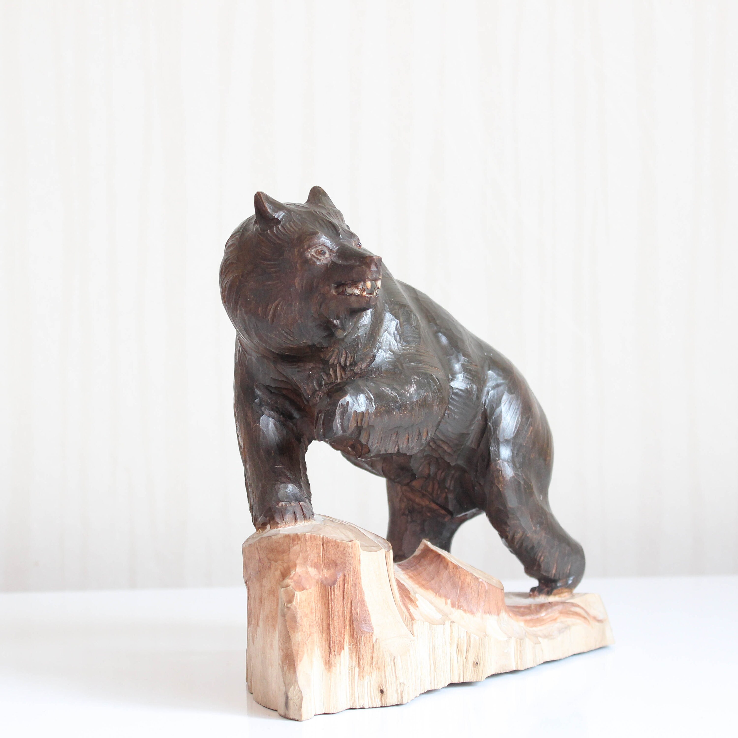Bear Wooden Sculpture L6xh8xw5 Brown Grizzly Etsy