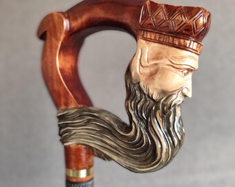 Bastone Da Passeggio In Legno Intagliato A Mano – Stile Vittoriano – Regalo Unico