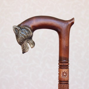 Walking sticks Dog Carved cane Wooden cane Walking sticks canes Walking sticks handmade Carved stick Walking stick carved Walking Stick
