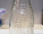 Vintage, clear Pepsi Cola bottle, 1940s .