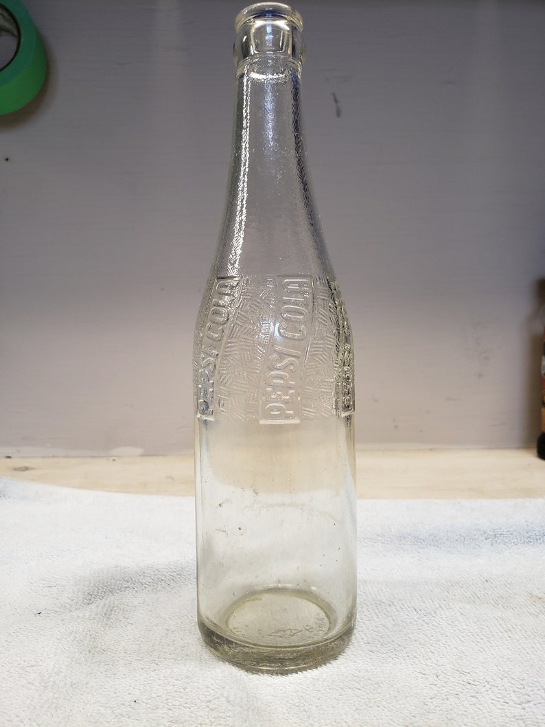 Vintage clear Pepsi Cola bottle 1940s . Etsy
