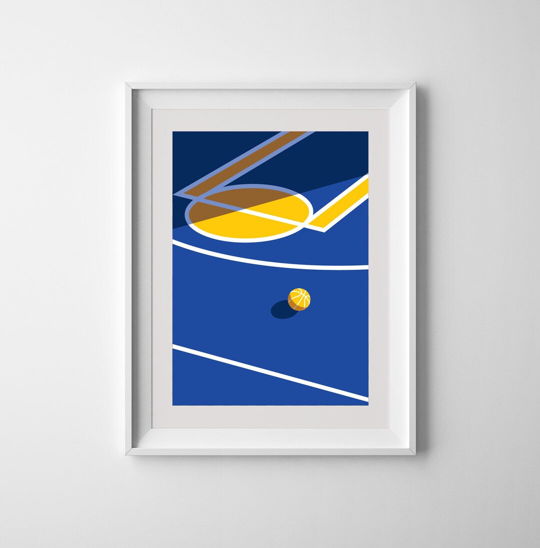 Golden State Warriors Basketball Court Printable Downloadable Wall Art ...
