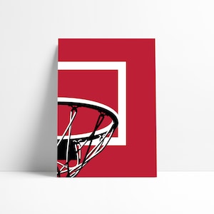 Chicago Bulls NBA Basketball Backboard Printable Print Wall Art Poster Minimal Abstract Artwork Digital Download Illustration Wall Art