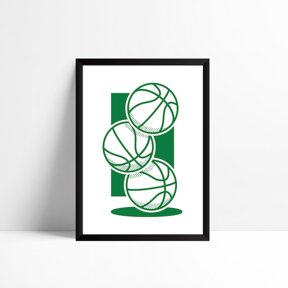 Boston Celtics NBA Basketball Pop Art Wall Print Poster Printable Downloadable Artwork Illustration Digital Download