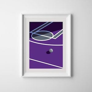 Sacramento Kings Basketball Court Printable Downloadable Wall Art Print Poster