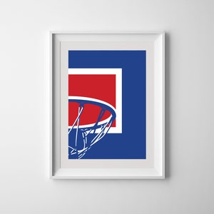 Detroit Pistons NBA Basketball Backboard Printable Print Wall Art Poster Minimal Abstract Artwork Digital Download Illustration Wall Art
