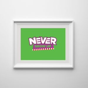 Buzz Lightyear Toy Story Never Grow Up Pixar 90&#39;s Artwork Printable Downloadable Print Poster
