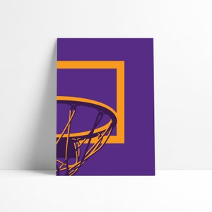 Los Angeles Lakers NBA Basketball Backboard Printable Print Wall Art Poster Minimal Abstract Artwork Digital Download Illustration Wall Art