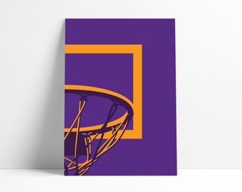 Los Angeles Lakers NBA Basketball Backboard Printable Print Wall Art Poster Minimal Abstract Artwork Digital Download Illustration Wall Art