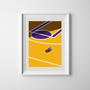 Los Angeles Lakers Basketball Court Printable Downloadable Wall Art Print Poster