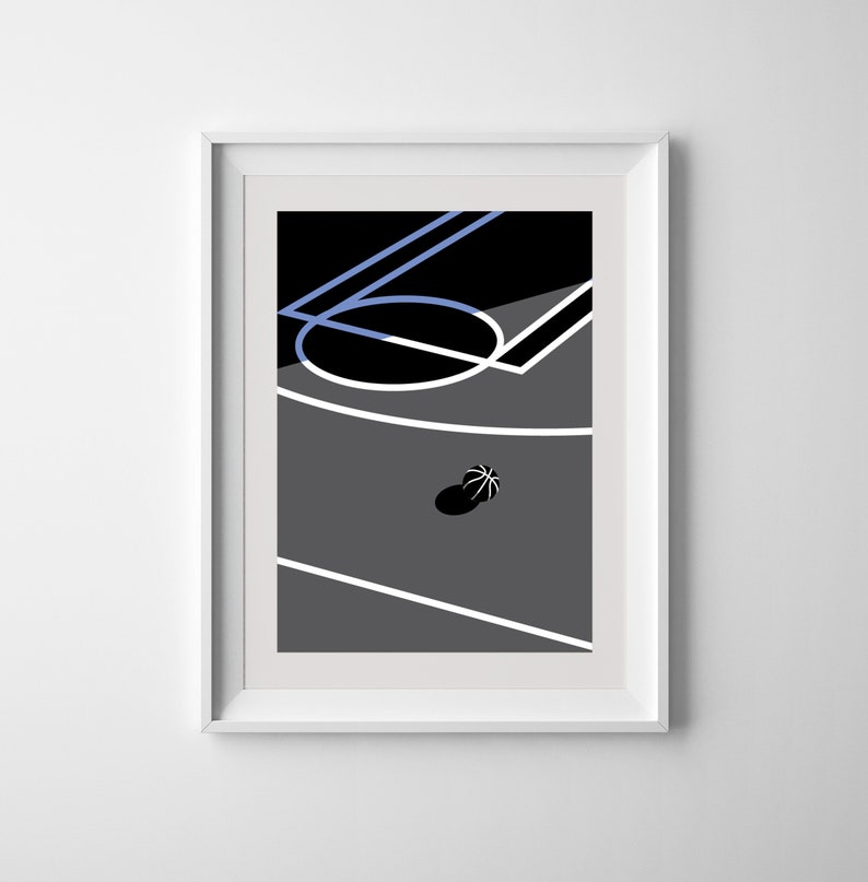 Brooklyn Nets Basketball Court Printable Downloadable Wall ...