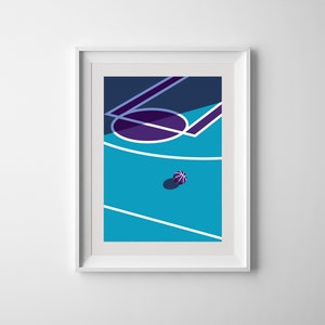 Charlotte Hornets Basketball NBA Court Printable Wall Art Print Poster