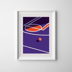 Phoenix Suns Basketball Court Printable Downloadable Wall Art Print Poster
