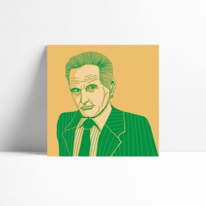 Gordon Gekko Michael Douglas Sketch Portrait Art Print Poster Illustration Wall Art Square Downloadable Digital Celebrity Wall Street