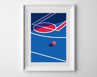 Los Angeles Clippers Basketball Court Printable Downloadable Wall Art Print Poster