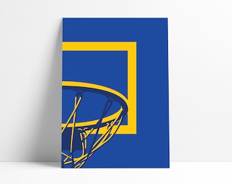Golden State Warriors NBA Basketball Printable Print Wall Art Poster Minimal Abstract Artwork Digital Download Illustration Wall Art