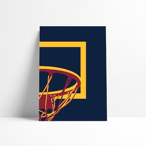 Denver Nuggets NBA Basketball Backboard Printable Print Wall Art Poster Minimal Abstract Artwork Digital Download Illustration Wall Art