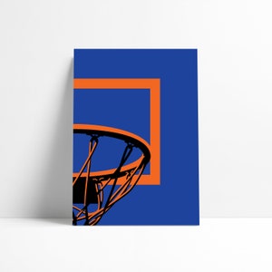 New York Knicks NBA Basketball Backboard Printable Print Wall Art Poster Minimal Abstract Artwork Digital Download Illustration Wall Art