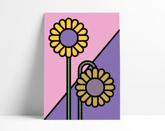Flowers Sunflower Printable Print Poster Pop Art Downloadable Digital