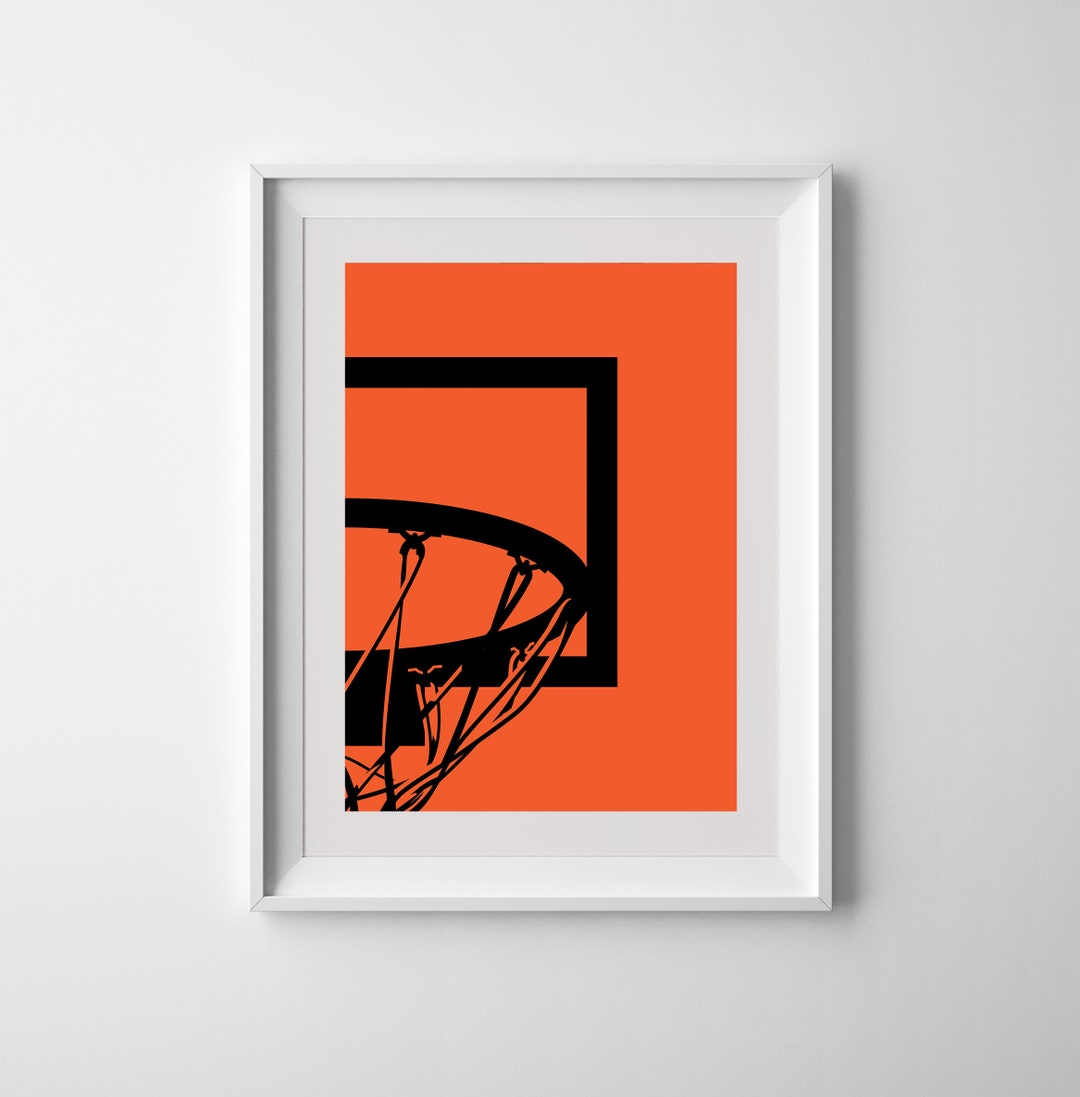 Basketball Backboard NBA Minimal Printable Wall Art Print Digital ...