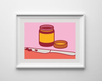 Breakfast Spread Toast Kitchen Pop Art Printable Print Poster Wall Decor Artwork Downloadable Digital