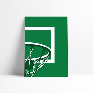 Boston Celtics NBA Basketball Backboard Printable Print Wall Art Poster Minimal Abstract Artwork Digital Download Illustration Wall Art