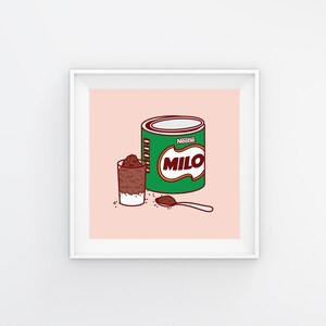 Australian Breakfast Milo Pop Art Print Poster Illustration Wall Art Square Downloadable Kitchen