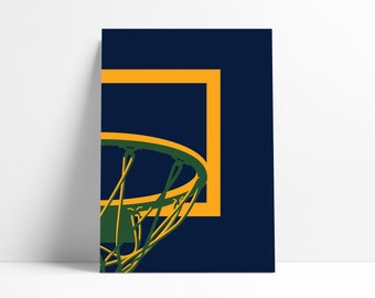 Utah Jazz NBA Basketball Backboard Printable Print Wall Art Poster Minimal Abstract Artwork Digital Download Illustration Wall Art