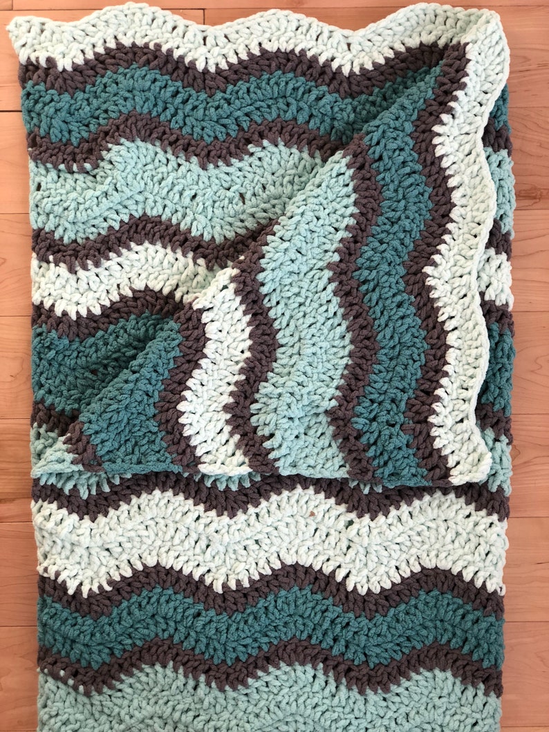 Super Soft Baby Blanket Made With Bernat Blanket Yarn Etsy