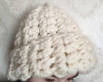 Hat "Marshmallow" Crocheted hat Helsinki hat Bulky yarn hat Warm hat