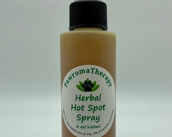 Herbal Hot Spot Spray for Dogs and Cats, Natural Pet Skincare Spray, Pet Wound Spray 4 oz