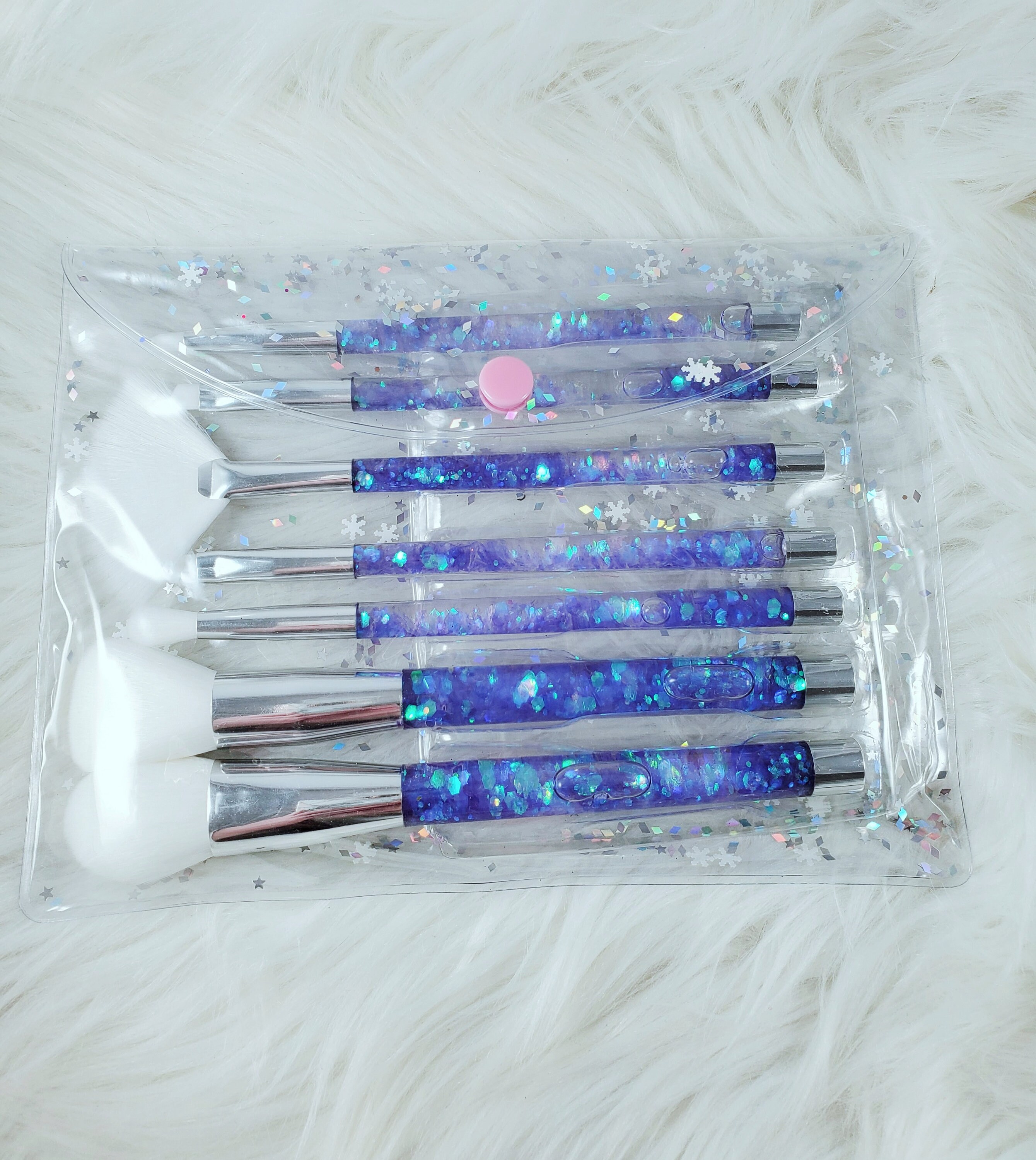 Purple Floating Glitter Makeup Brush Set Cosmetic Brush Set Etsy