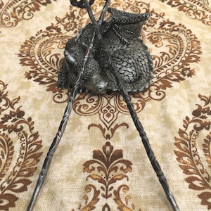 7&quot; Double Twisted Hand-Forged Iron Hair Pin