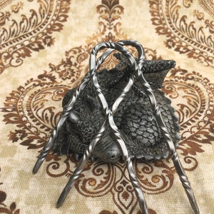 4&quot; Hand-forged Twisted Iron Hair Pins