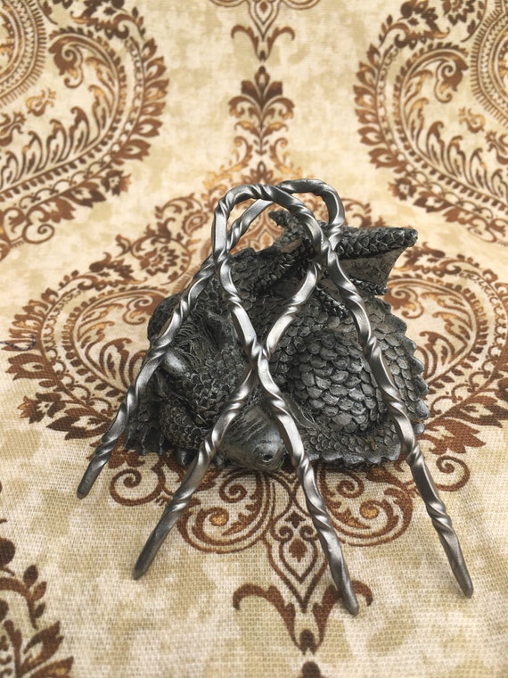 4 Hand Forged Twisted Iron Hair Pins Etsy