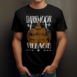 T-shirt geïnspireerd op Darkmoor Village, episch universum, universele monsters, geïnspireerd op donker universum.