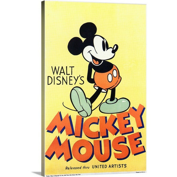 Walt Disneys Mickey Mouse - Movie / Show (1932) Home Theater Canvas Wall Art Print