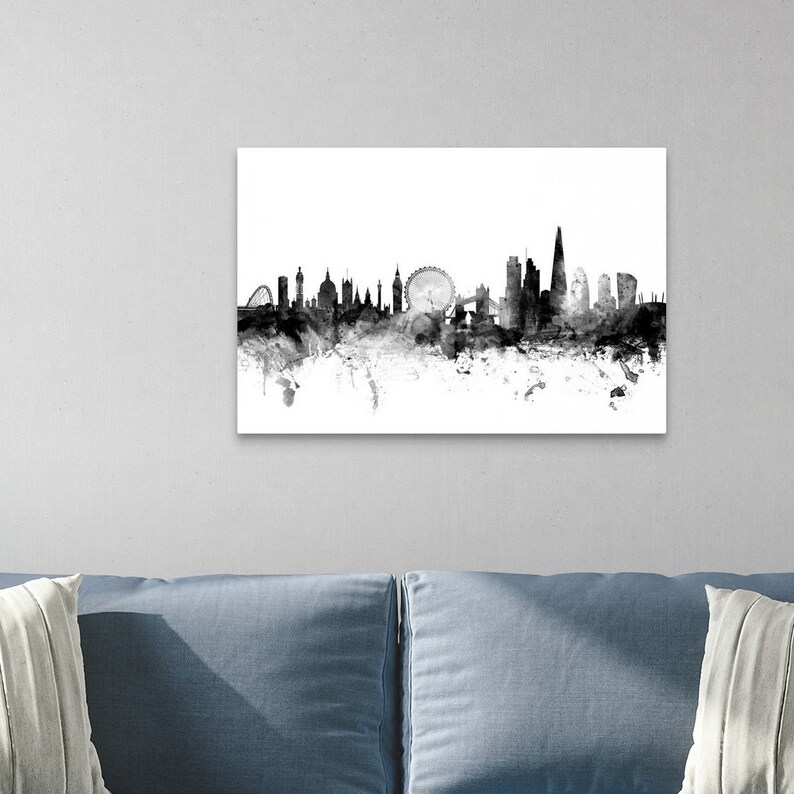 London England Skyline Metal Wall Art Print Etsy
