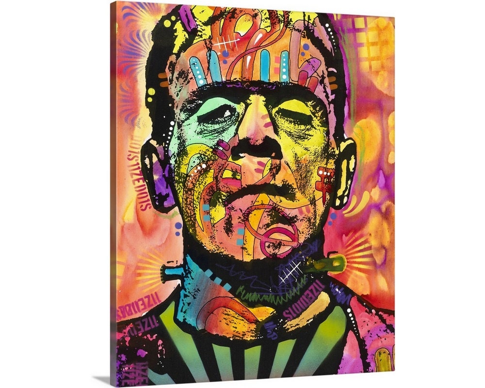 Frankenstein Canvas Wall Art Print Etsy