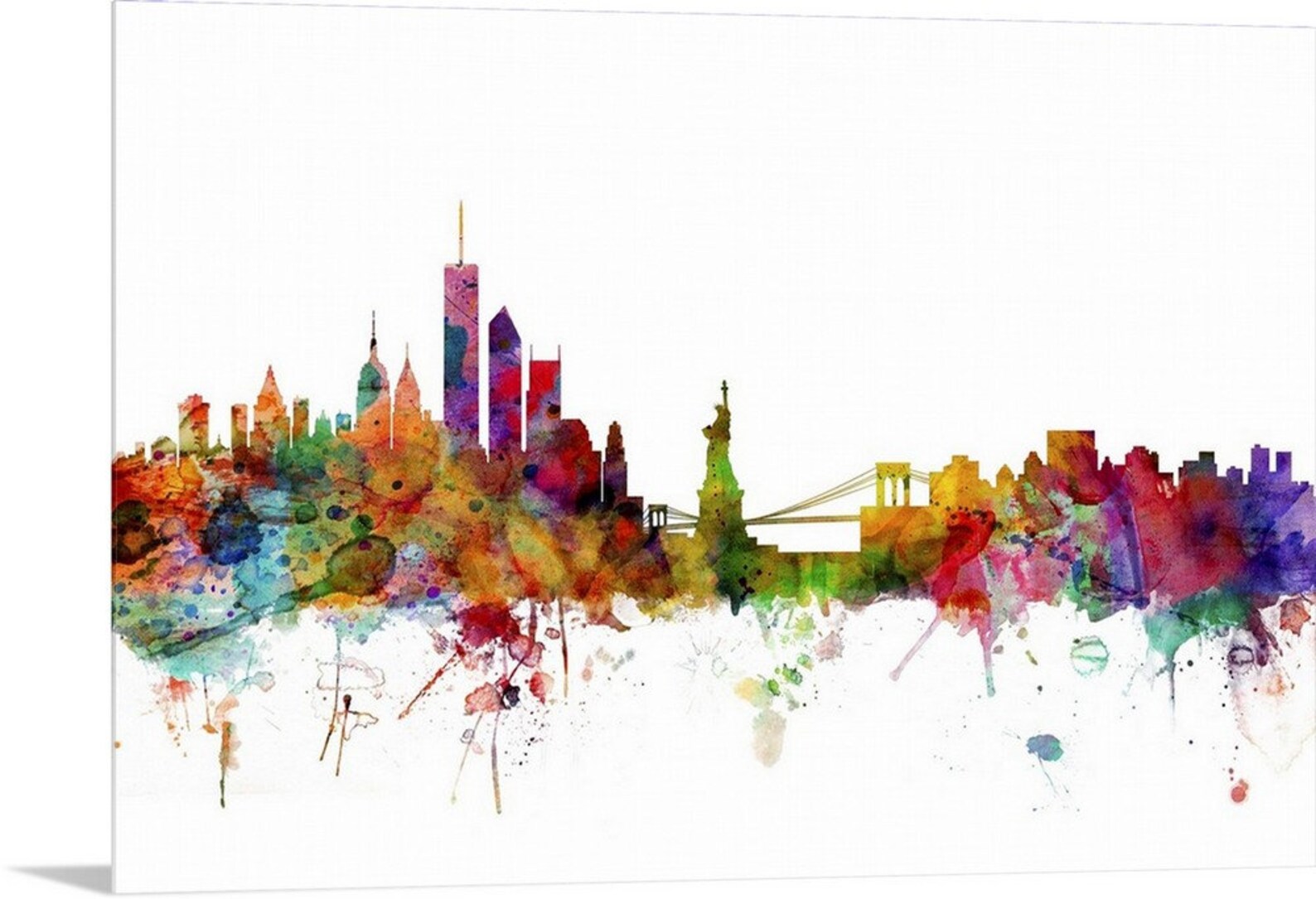 New York Skyline Metal Wall Art Print Etsy