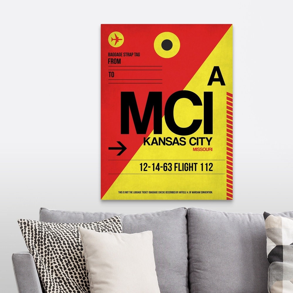 MCI Kansas City Luggage tag I Canvas Wall Art Print | Etsy