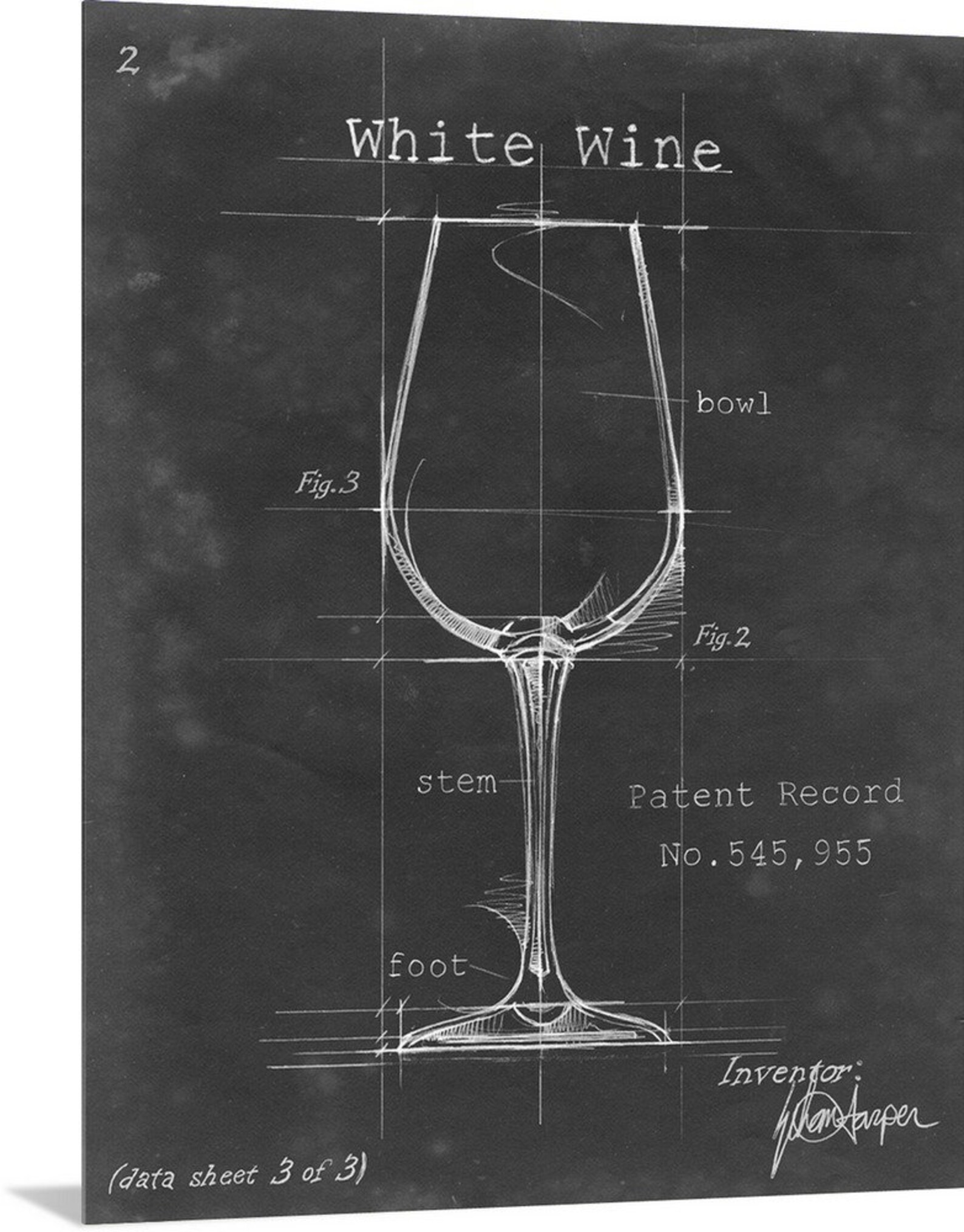 Barware Blueprint IV Metal Wall Art Print 16x20 Etsy