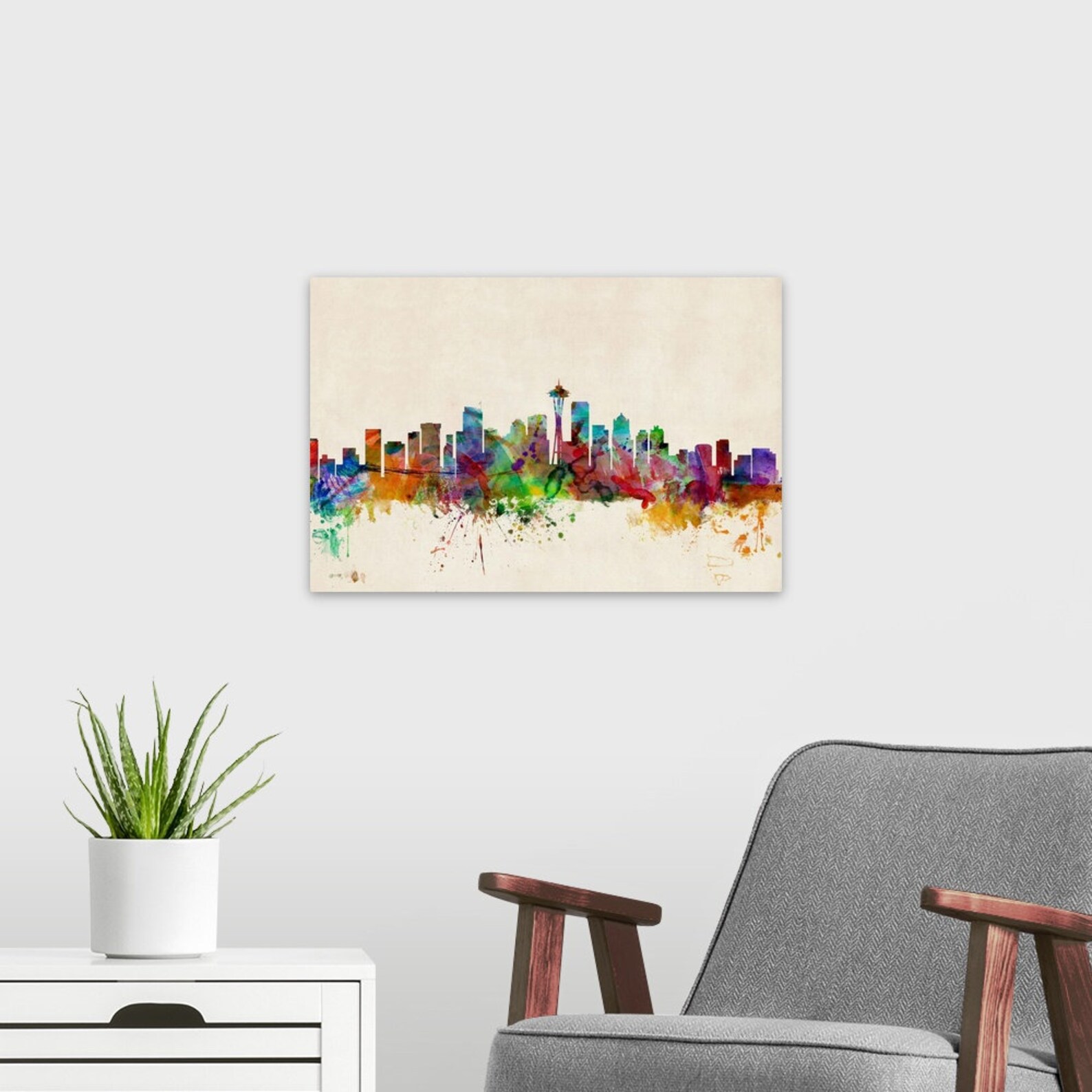 Seattle Skyline Metal Wall Art Print Etsy