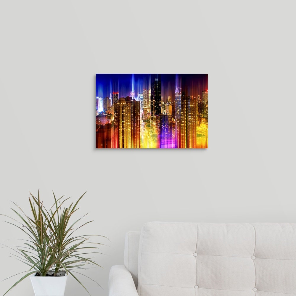 New York City at Night Urban Stretch Series Acrylic Wall | Etsy