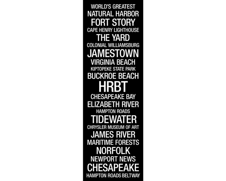Transit Sign: Hampton shops Roads, Virginia - Acrylic Wall Art Print, 12