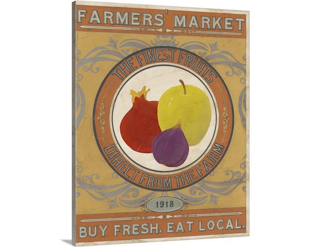Vintage Produce Sign VIII Canvas Wall Art Print - Etsy