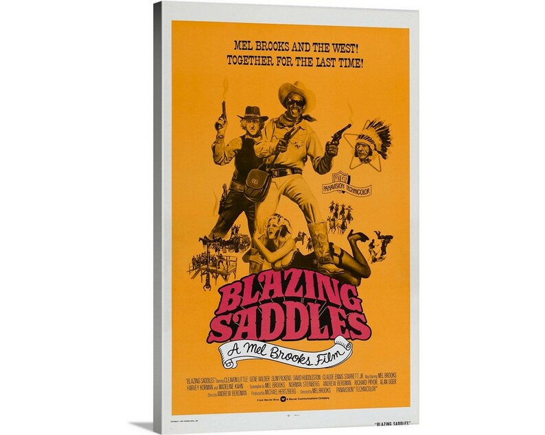 Blazing Saddles 1974 Canvas Wall Art Print Etsy