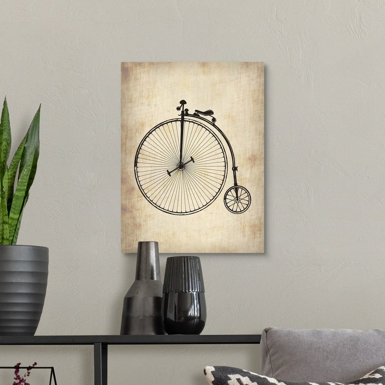 Vintage Bicycle Canvas Wall Art Print Etsy