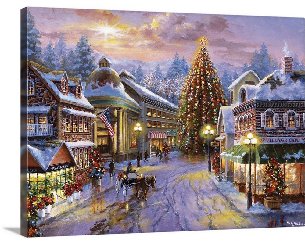 Christmas Eve Canvas Wall Art Print | Etsy